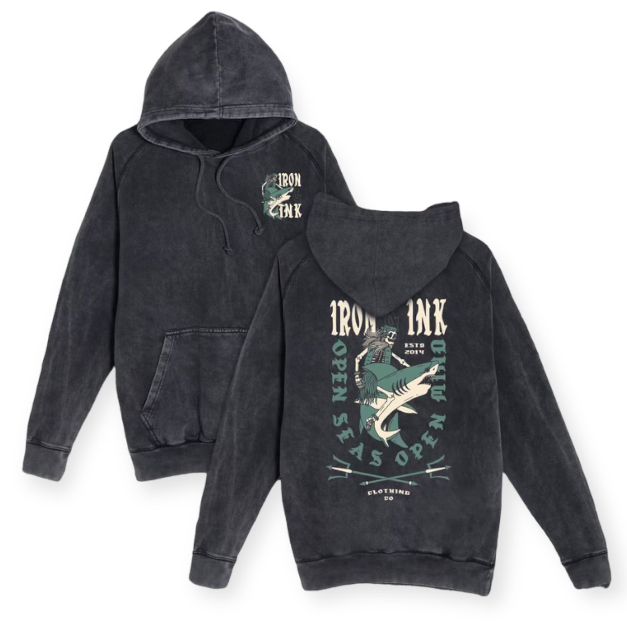 New BF EXCLUSIVE "Shark skull" mineral washed- hoodie
