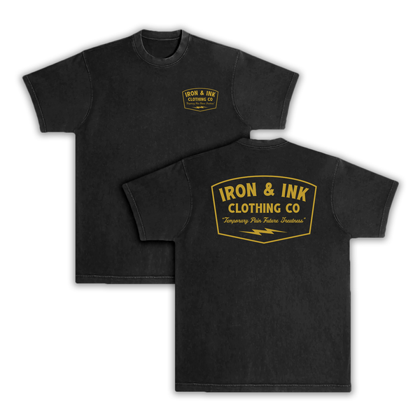 New Original Bolt logo-Heavy Wt style "OVERSIZED" garment dyed shirt-Black
