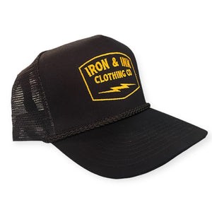 New Vintage trucker hat-Black and gold