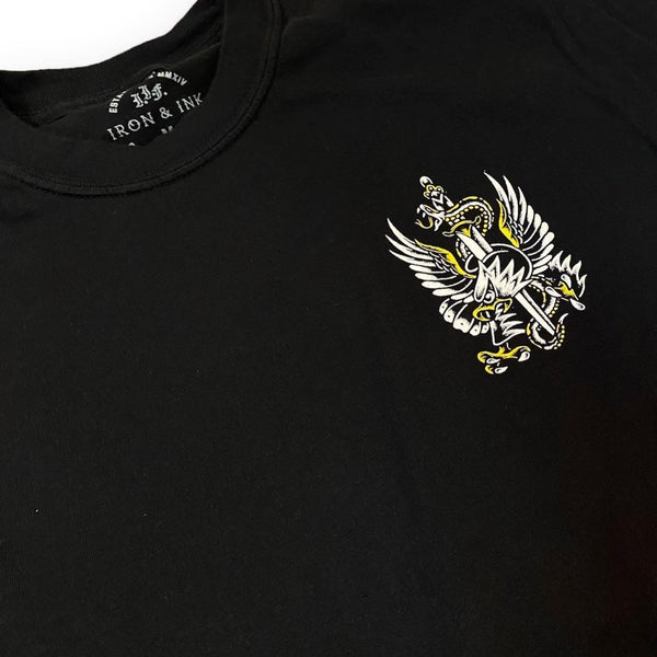New Garment Dyed "Eagle/Sword" unisex t-shirt-vintage black
