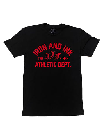 Athletic Department Unisex Tee Shirt- Black/Red
